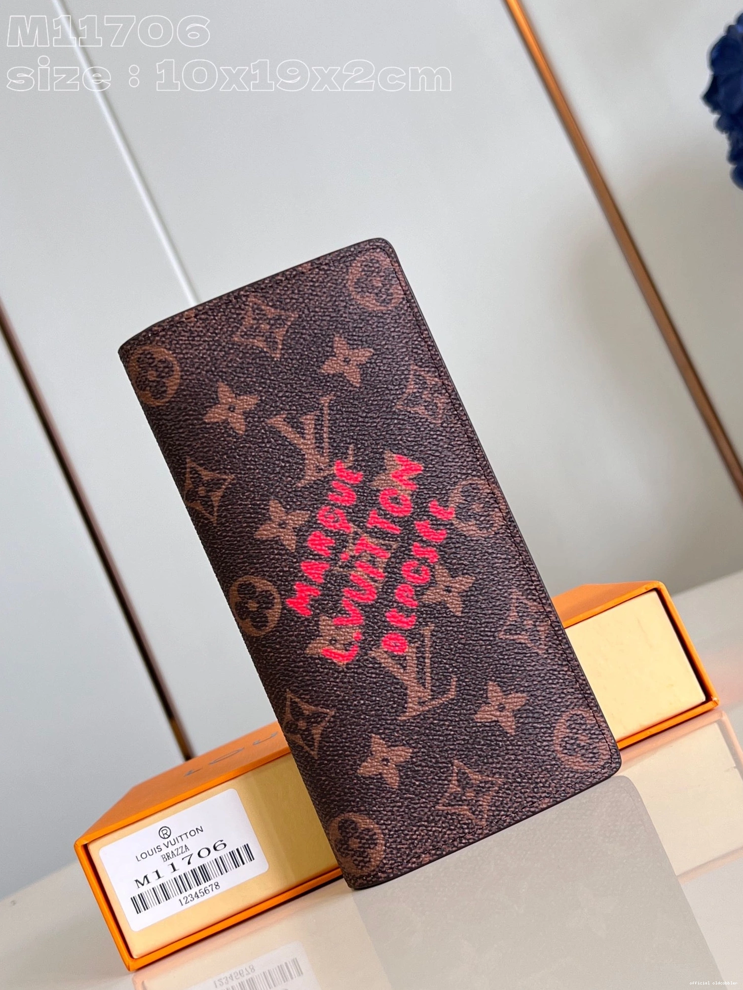 Official oldcobbler BRAZZA LOUIS VUITTON WALLET-10*19*2cm 0709